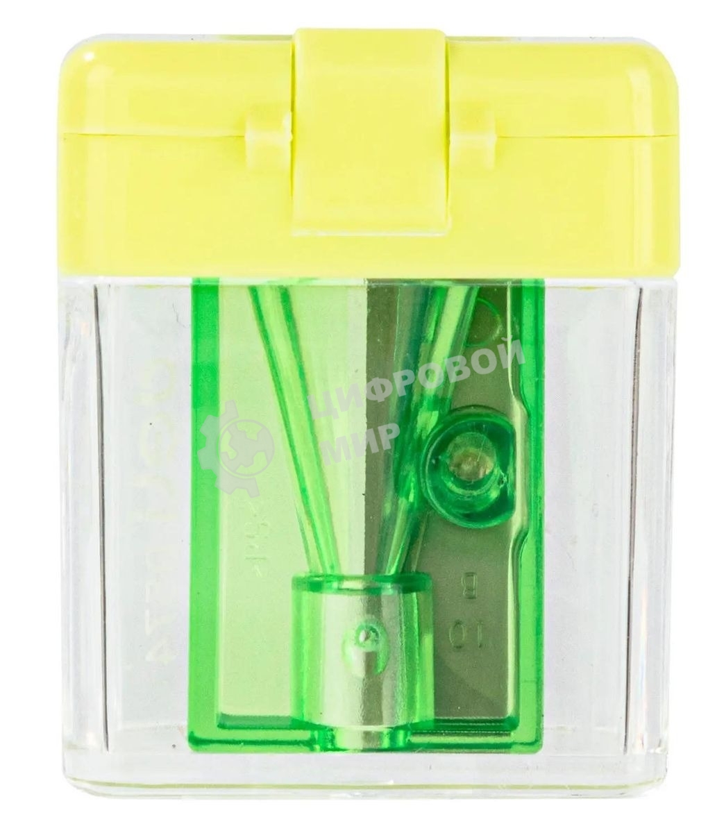 Точилка для карандашей ручная Deli E0574 Cubic, 1 отверстие, пластик, ассорти, дисплей