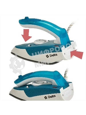 Утюг Delta DL-430Т белый/синий, 1000 Вт, 15 г/мин, 50 г/мин, 80 мл