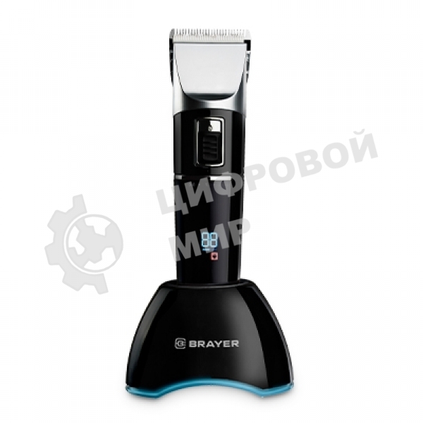 Машинка для стрижки BRAYER BR3402, LED-дисплей, 4 насад, турбо, титан. покр, регу. высоты лезвий