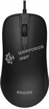 Мышь проводная Philips SPK7214 черный, 1600 dpi, USB, кнопки - 4