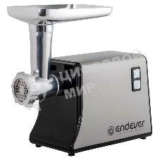 Мясорубка электрическая Endever Sigma-115 стальной, 2200 Вт, 2.0 кг/мин, реверс, защита от перегрузки, насадки - 5