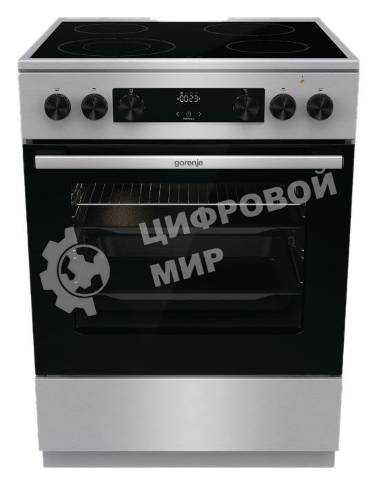 Плита электрическая Gorenje GECS6C70XC серебристый, конфорок 4 электрических, духовка 71 л, 60 см x 85 см x 60 см
