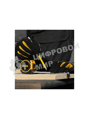 Рулетка Denzel 5м х 25мм, двухкомп. корпус, магнитный обрезиненный зацеп