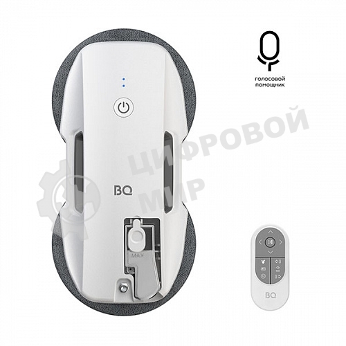 Робот-мойщик окон BQ WR201S White. Мощность 90 Вт/Объем 20 мл/Объем для чистящего средства 100мл/Параметры электропитания 100-240 В,50-60 Гц/Страховочный трос 5м/Минимальная рабочая зона 35х35см/Планирования пути IQ навигатор
