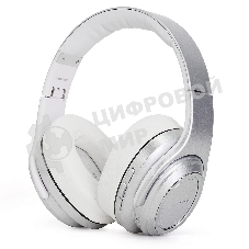 Беспроводные/проводные наушники Crown CMBH-5050 серебристый, накладные, Bluetooth + проводной, складная конструкция, до 10 ч