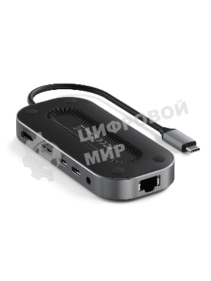 USB-концентратор Satechi ST-U4MGEM серый космос USB4 Multiport w2.5G Ethernet (1xUSB 3.2, 2xUSB Type-C, 1xHDMI, RJ-45, Audio Jack), до 100 Вт,