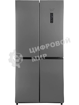 Холодильник Hyundai CM45083F нержавеющая сталь трехкамерный 289/144л морозилка снизу, No Frost, Side by Side