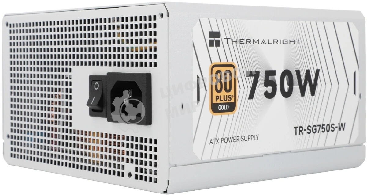 Блок питания 750W/Power Supply Thermalright, 750W 80+ Gold (ATX, 3.1, PCIe 5.1, Non-modular, 1x24(20+4)pin, 1xCPU 8(4+4)pin, 2xPCIe*2 8(6+2)pin, 5xSATA3, 1x12+4pin (12VHPWR PCIe 5.1 12+4pin 600mm), 3xMOLEX4pin, Active, 120x120мм, 150x140x86mm, APFC, white