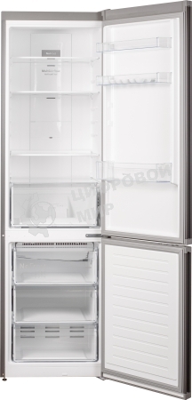 Холодильник Weissgauff CBN2WC2C2 INVERTER тёмно-серый двухкамерный 280/108л морозилка снизу, No Frost