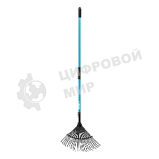 Грабли веерные стальные LUXE Palisad 445х1525 мм, 22 зуба, фибергласовый черенок, ПВХ накладка