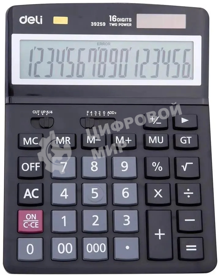 Калькулятор настольный Deli E39259 черный 16-разр.