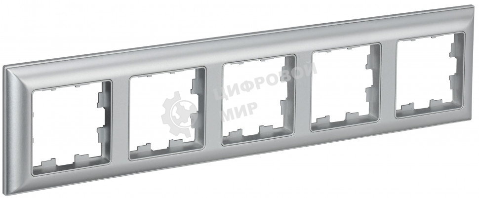 Рамка 5-местная IEK BRITE РУ-5-Бр DECOR 3D-форма алюминий