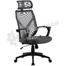 Кресло компьютерное Cactus CS-MC414-GY черный/серый, сетка/ткань, с подголов. крестов. пластик, пластик черный