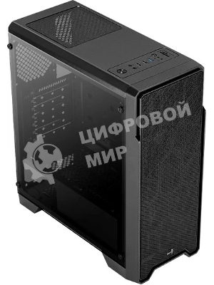 Компьютерный корпус Aerocool/Formula Ore Saturn FRGb-G-BK-v1 (2xUSB, 2xAudio, 0.5 мм,3x120 мм FAN, прозрачная стенка-закаленное стекло, ATX,