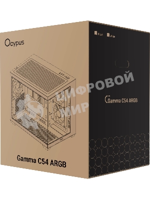 Корпус Ocypus Gamma C54 BK ARGB, Mini-Tower, чёрный, 3 x 120 мм