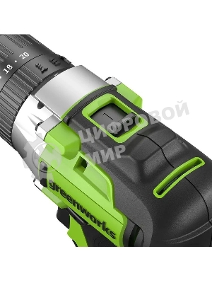 Дрель-шуруповерт GREENWORKS GD24DD60, 24 В, 0 Ач, 60 Нм, бесщеточный, ударный