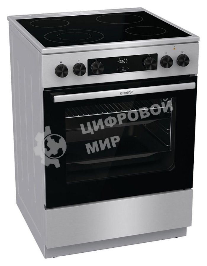 Плита электрическая Gorenje GECS6C70XC серебристый, конфорок 4 электрических, духовка 71 л, 60 см x 85 см x 60 см