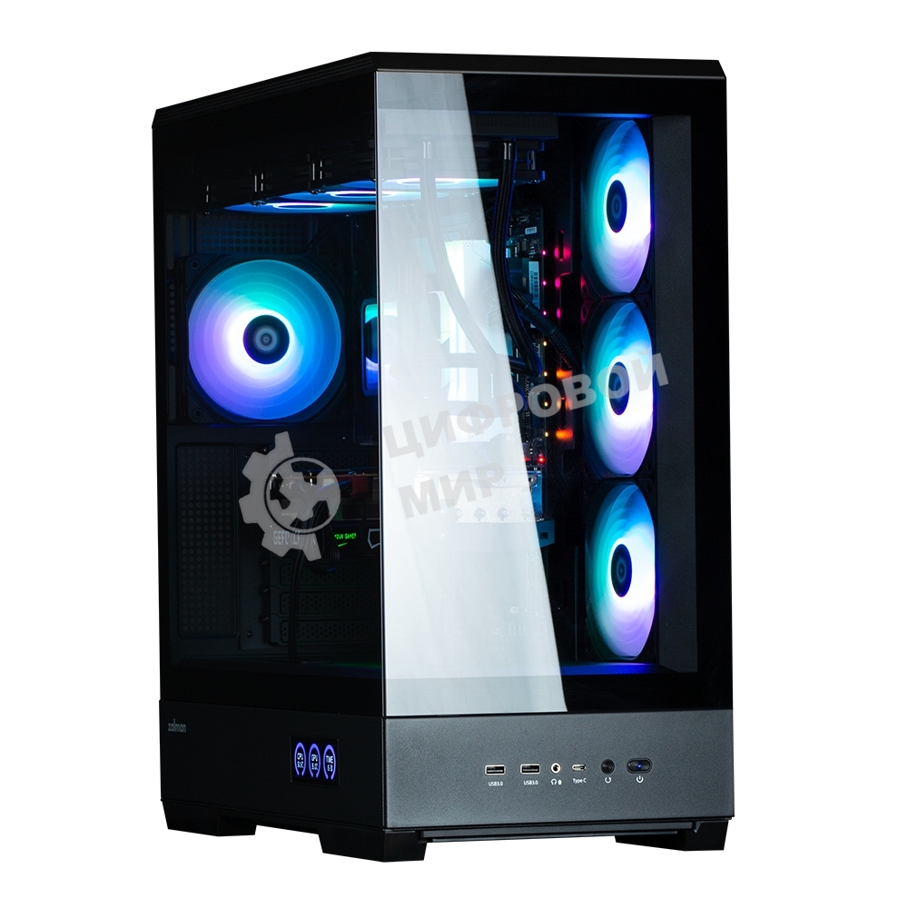 Компьютерный корпус ZALMAN P50 DS, ATX, черный, WINDOW, 2x3.5