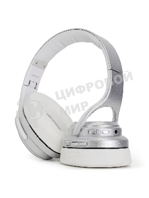 Беспроводные/проводные наушники Crown CMBH-5050 серебристый, накладные, Bluetooth + проводной, складная конструкция, до 10 ч