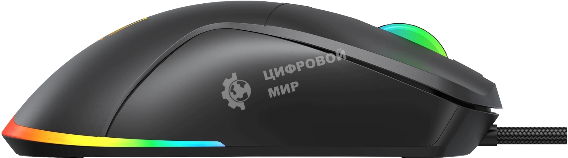 Мышь проводная Oklick 750G черный, 7200 dpi, USB, кнопки - 5