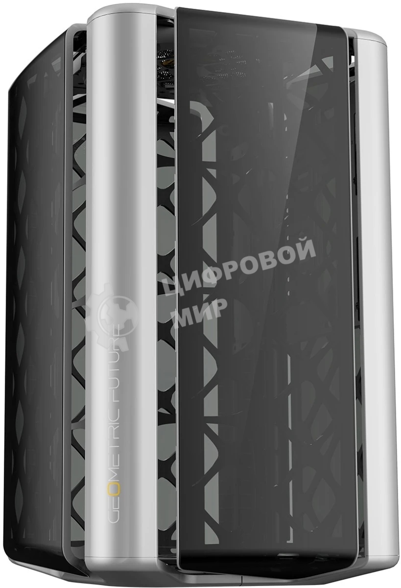 Компьютерный корпус без блока питания Geometric Future Model 2 The Ark, Midi-Tower, TG, no fans, 3xUSB-A 3.0, 1xUSB 3.2 Type-C, mATX, mITX Gray