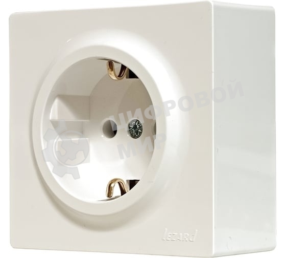Розетка 1-м ОП LETO с заземл. ПБТ крем LEZARD 752-0300-122B