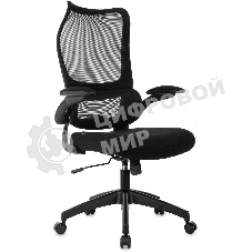 Кресло руководителя Бюрократ Sigma 1 черный сетка/ткань крестов. пластик