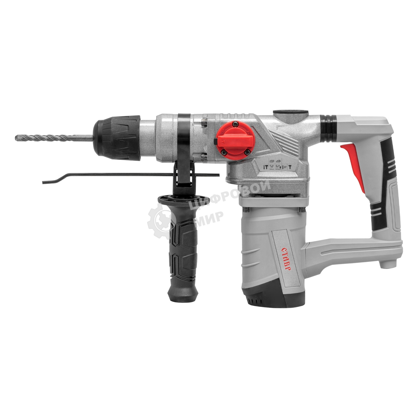 Перфоратор 1450Вт, SDS-plus, диаметр сверления бетона 35мм, вертикальный, СТАВР ПЭВ-1450, 2 режима работы, энергия удара 6.5Дж, число оборотов 1100об/мин, частота ударов 5100уд/мин, длина кабеля 3м (набор оснастки, кейс).