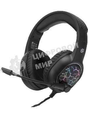 Гарнитура Oklick HS-L930G чёрный/синий, проводная, USB, подсветка