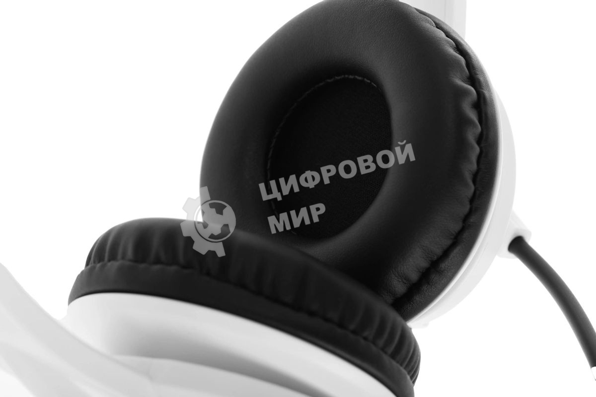 Гарнитура проводная с микрофоном A4Tech HU-10 черный/белый 2м накладные USB оголовье