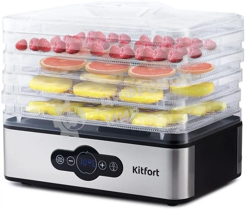 Сушилка для овощей и фруктов Kitfort KT-1914 5под. 240 Вт, черный