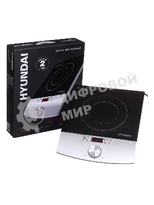 Плита настольная электрическая Hyundai HYC-0102 серебристый/черный стеклокерамика