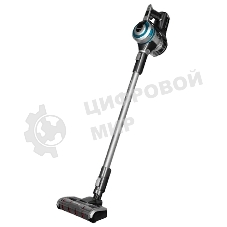 Пылесос вертикальный Redmond RV-UR380 серый/голубой, питание от аккумулятора, 300 Вт, уборка сухая, пылесборник 0,55 л