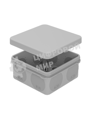 Коробка распаячная Rexant для прямого монтажа ОУ, HF, 80х80х40мм, IP67 (мембранные вводы)