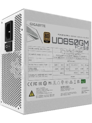 Блок питания Gigabyte ATX 850W GP-UD850GM 80 PLUS gold (20+4pin) APFC 120мм fan 8xSATA Cab Manag RTL