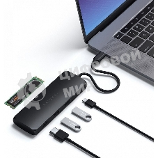 Док-станция (USB-хаб) Satechi ST-UCHSEK USB-C Hybrid Multiport Adapter (with SSD Enclosure M.2 SATA, 2xUSB 3.1, USB Type-C, HDMI), черный