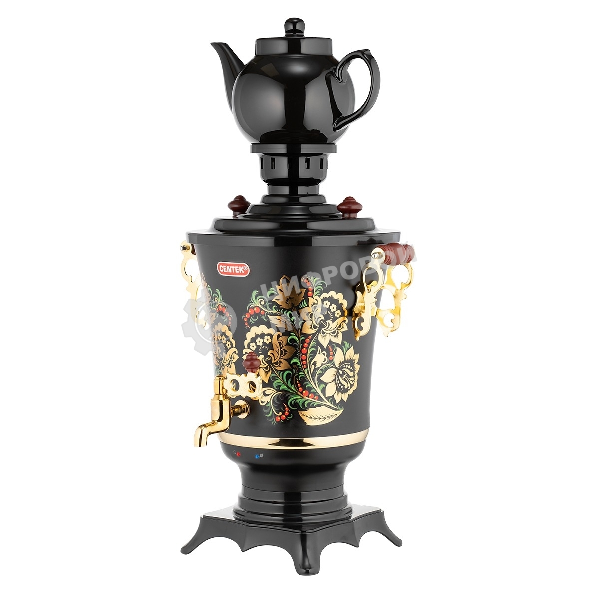 Самовар Centek CT-0093 черный/хохлома