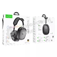 Беспроводные/проводные наушники Hoco W55 Plus серый космос, накладные, Bluetooth + проводной