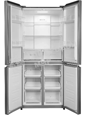 Холодильник Hyundai CM45083F нержавеющая сталь трехкамерный 289/144л морозилка снизу, No Frost, Side by Side