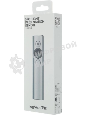 Презентер Logitech Spotlight Slate (серый, Bluetooth/2.4 GHz, перезаряжаемая литий-полимерная батарея 85мА·ч, 3D-акселерометр, гироскоп, кабель для зарядки, чехол) (арт. 910-004867, M/N: R-R0011/C-U0016)