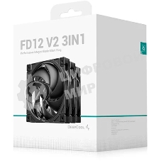 Вентилятор корпусной DeepCool FD12 V2 (3 шт.), 120 мм, 500-2500 об/мин, 32.32-35.66 дБ, 4 pin PWM, без подсветки
