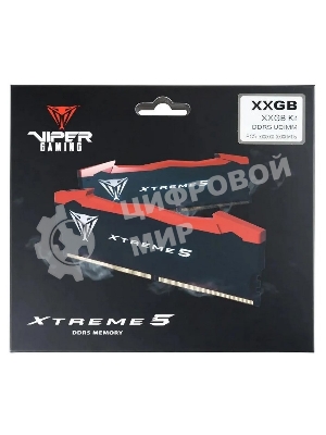 Оперативная память Patriot Viper Xtreme 5, DDR5, 32GB (2x16GB), 7600MHz, CL36, DIMM, с радиаторами, черный