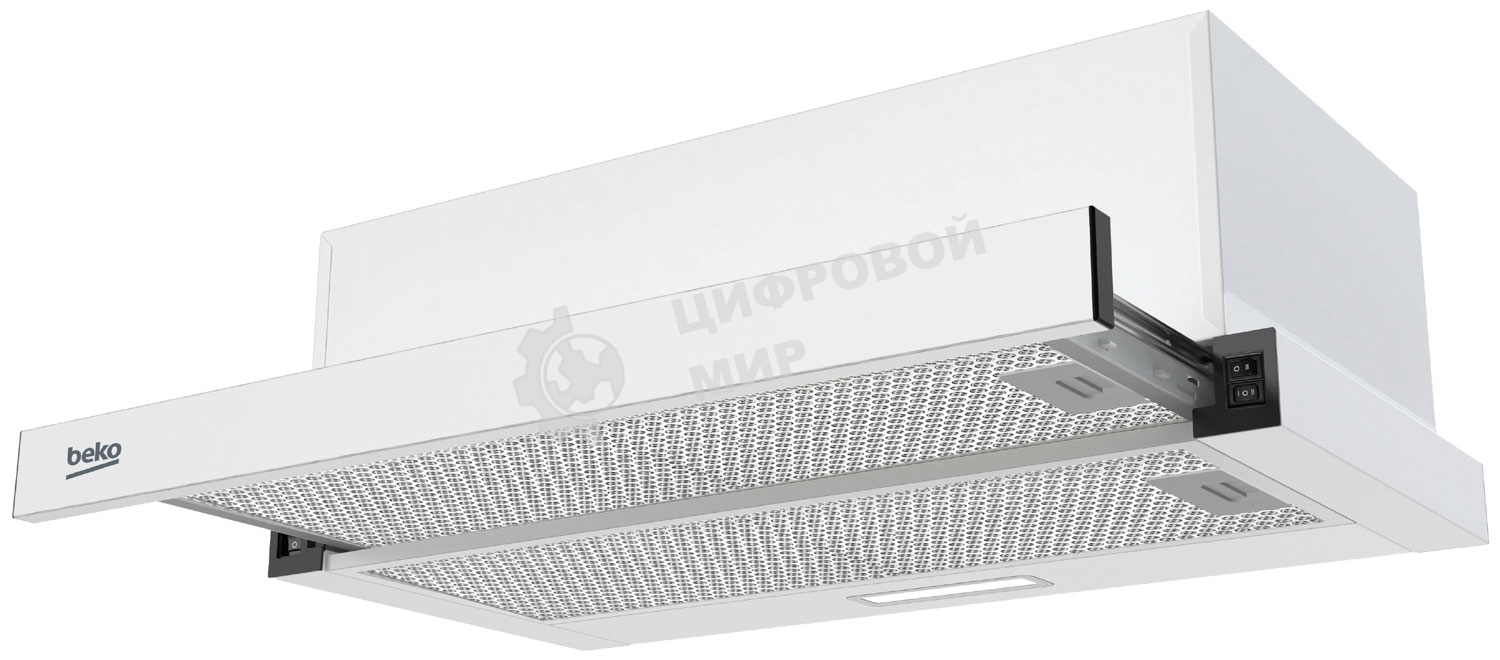 Вытяжка телескопическая Beko BHNT613R4CW белый, 60 см, 320 куб. м/ч, 61 дБ