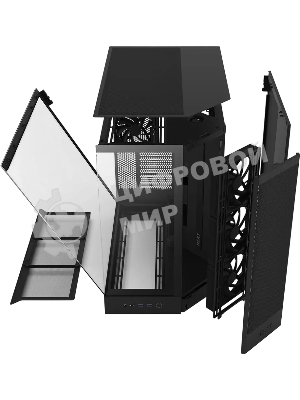 Компьютерный корпус без блока питания Case NZXT H9 Flow RGb+ (2025), Midi-Tower, TG, 6x140мм RGb + 1x120мм RGb, 2xUSB-A 3.2 + 1xUSB-C 3.2, E-ATX, ATX, mATX, mITX черный