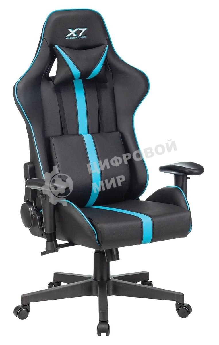 Кресло игровое A4Tech X7 GG-1200 черный/голубой искусственная кожа крестовина пластик