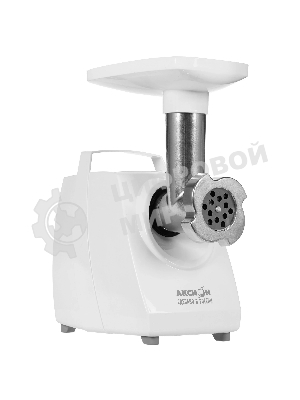 Мясорубка электрическая Аксион М33.01 белый, 1500 Вт, 1.7 кг/мин, реверс, защита от перегрузки, насадки - 3