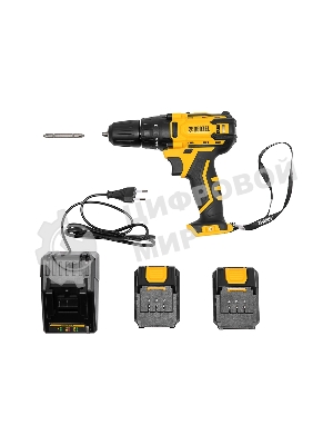 Дрель-шуруповерт аккумуляторная Denzel CDL-12-02BM, 12В, 2 АКБ