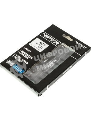 Оперативная память Patriot Viper 3, DDR3, 8GB (2x4 GB), 1600 MHz, CL9, DIMM, радиатор, черный