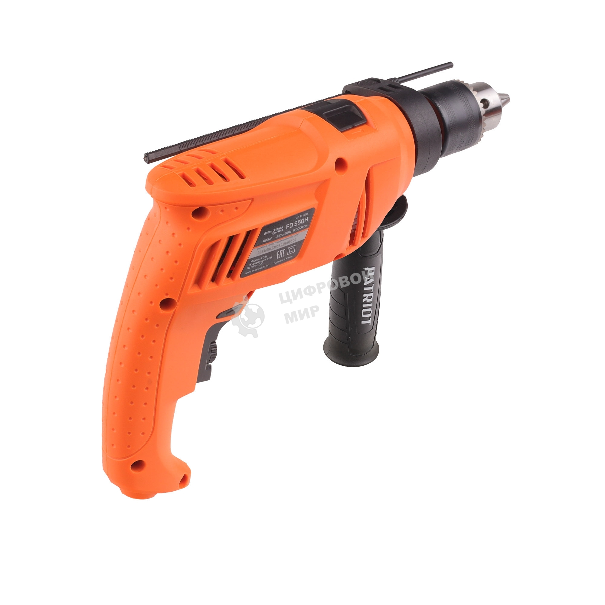 Дрель электрическая ударная PATRIOT FD 550H, 600Вт, 3000об/мин, 44800уд/мин, макс.диаметр сверления 13мм