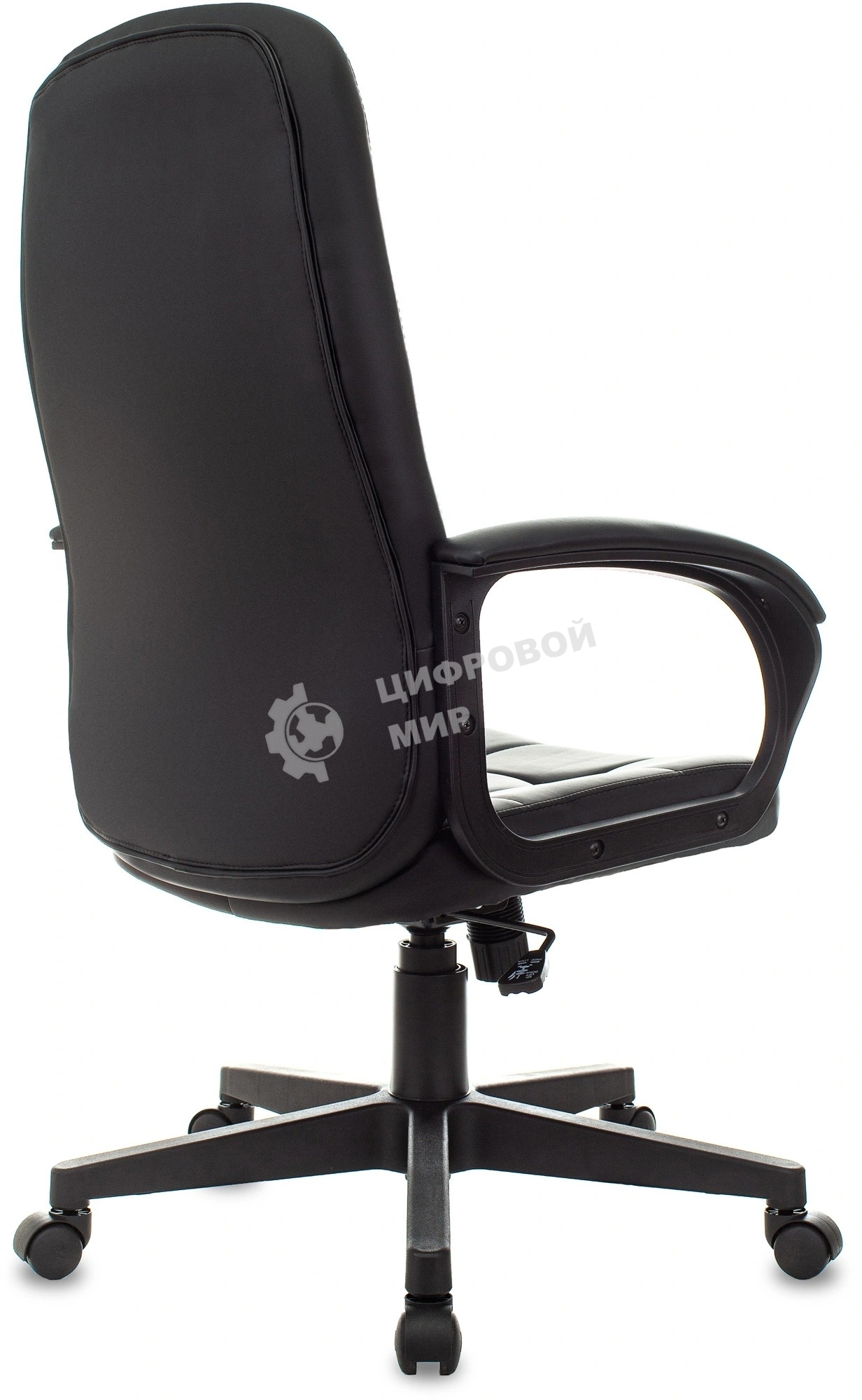 Кресло руководителя Бюрократ CH 002 черный, эко.кожа, крестов. пластик